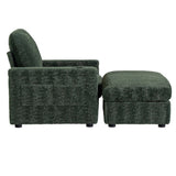 42" Oversized Chaise Lounge Indoor,Faux Rabbit Fur Sofa Bed with Storage Ottoman and N723P232726F