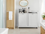 Tilted Laundry Hamper with Removable Basket, Hidden Laundry Hamper, Bathroom Laundry Hamper Storage W1706P574110