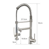 Commercial Kitchen Faucet Pull Down Sprayer Brushed Nickel,Single Handle Kitchen Sink Faucet W1932P172291