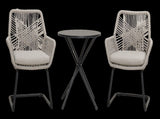 light Grey PE Rattan Outdoor Armchair Spring Support, Set of 2 All-Weather Patio Furniture W3990P436957