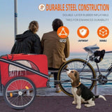 ZNTS Dog Bike Trailer, Breathable Mesh Dog Cart with 3 Entrances, Safety Flag, 8 Reflectors, Folding Pet 55291852