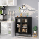Metal Storage Cabinet with Mesh Doors and Shelves,Multipurpose Storage Rack, 3-Tier Office T3421P336344