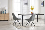Dining Chair,Thickened fabric chairs with metal legs Set of 2,Grey W1249P243510