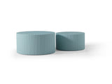 MDF Nesting Table Set of 2,Handcraft Round Coffee Table for Living Room/Leisure Area, Blue W87682178