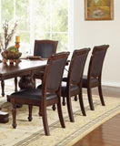 Gorgeous Formal Set of 2 Side Chairs Brown Color Rubberwood Dining Room Furniture Faux Leather B01180914