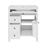 30'' Bathroom Vanity with Top Sink, Modern Bathroom Storage Cabinet with 2 Drawers and a Tip-out N710P206904Z