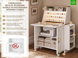 Folding Sewing Table with Cabinet for Home, Studio & Small Places - Storage Shelves & Bag, 27-Spool 57476585