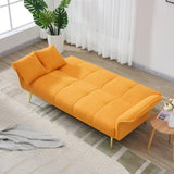70-inch teddy fleece sofabed, convertible futon sofabed with adjustable arms and backrest, modern W2290P257425