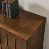 Mid Century Modern Fluted Sideboard with Adjustable Shelves & Solid Wood Legs, Buffet W1801P195608