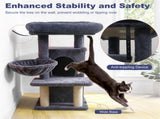 Dark Gray 33.5" Multi-Level Cat Tree with 2-Tier Condo, Sisal Scratching Posts & Anti-Toppling 77833492