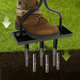 43in Lawn Aerator Garden Tool with Soil Core Tray, Manual Grass Plug Aerators & A Cleaning Tool, 55740935