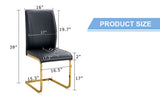 Luxury Simple Arch Chair - Set of 4 BLACK PU Material High Resilience Dining Chair with Arched Metal W1151P154872