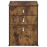 ZNTS Antique Nutmeg 3-drawer File Cabinet B062P153724