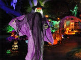 7.2ft Sound-Activated Halloween Witch - Eerie Arm Movements, Terrifying Sounds & Glowing Eyes for 49447258