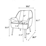 Modern Mid Century Chair velvet Sherpa Armchair for Living Room Bedroom Office Easy Assemble W136166610
