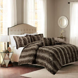 King 4PC Faux Fur Comforter Set B03596924