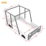 ZNTS Twin Size Car-shaped Bed with Roof,Wooden Twin Floor Bed with wheels and door Design,Montessori 45644784