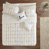 Full/Queen Metallic Printed Comforter Set B03595865