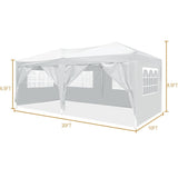 ZNTS 10'x20' Folding Canopy with 6 Removable Sidewalls Outdoor Event Shelter UPF 50+ Gazebo Portable W2185P191605