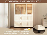 Portable Wardrobe Closet Storage Organizer for Clothes,Clothes Dresser,9 Magnetic Doors-9 Cubes & 1 60558618