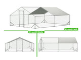 10 x 13ft Outdoor Large Metal Chicken Run Coop with 1 piece of Waterproof Cover, Garden Backyard 75157167