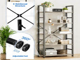 62"x 24" Freestanding Bookshelf 5 Tier Bookcase Open Display Storage Shelf with Metal Frame, Wood 77239285