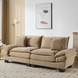 Corduroy Sofa Sleeper Couch Loveseat Sofa with Pillows Comfy Upholstered Deep Seat Sofa for W676P227338