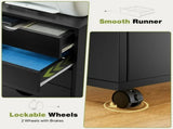 5-Drawer Portable Storage Cabinet on Wheels for Office, Bedroom & Home Organization, Black 80588449