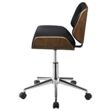 ZNTS Black and Walnut Swivel Office Chair B062P153788