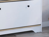 Calgary Shoe Rack, Superior Top, One Open Shelf, Two Extendable Shelves -Light Oak / White B20092079