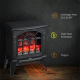 ZNTS 750W/1500W 18 inch Electric Fireplace Heater-black （Prohibited by WalMart） 74207341