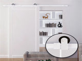 6' Sliding Door Mounting Kit Rustic Interior Sliding Barn Door Mounting Hardware Kit White 55392428