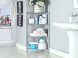 XM-243S Fan-shaped Carbon Steel Metal Assembly 4-Tier Storage Rack Silver Gray 91288015