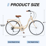 Ladys Bike, 7 Speed, Steel Frame, Multiple Colors 20580277