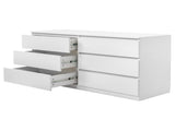 6 Drawer Double Dresser for Bedroom, Wide Storage Cabinet for Living Room Home Entryway, White 76423691