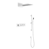 Wall mounted waterfall shower system with hand shower, sliding bar W2287P294324