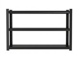 3-Tier Adjustable Height Metal Storage Shelving Unit, Large Capacity Black Multipurpose Organizer 12501859