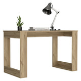 Writing Desk with Ample Workstation and Sturdy Legs, Light Oak B097133091