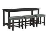 59 Inch Bar, Dining, Sofa with Power Outlet, 3 Upholstered Stools, 4 Piece Bar 64149332