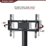 ZNTS Black Multi-function TV Stand Height Adjustable Bracket Swivel 3-Tier 32486267