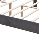 Velvet Button Tufted-Upholstered Bed with Wings Design - Strong Wood Slat Support - Easy Assembly W2297141187