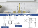 Widespread Bathroom Sink Faucet Brushed Gold 2 Handle 8 inch Lavatory Faucet 3 Hole 360&deg Swivel T3177P351696