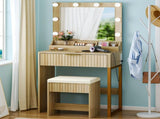 Oak-colored particleboard with a textured melamine veneer, 1 drawer with 3 compartments, dressing 94382314