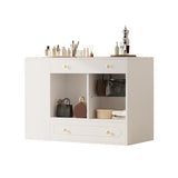 Closet Island with 6 Drawers, Wardrobe Armoire Bedroom Island with Glass Display Top and Open 07777254