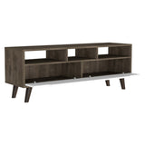Oslo Tv Stand for TVs up 51", Two Drawers, Four Legs, Three Open Shelves -Dark Brown / White B20092107