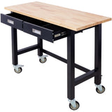 ZNTS 48in Work Bench, Workbench with Drawer Storage, Heavy Duty Bamboo Wood Work Table with Wheels for 11475772