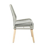 Grey and Weathered Wash Woven Back Side Chairs B062P145460