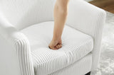 Modern Accent Chair,Upholstered Arm Chair Corduroy Single Sofa Chair with Ottoman Foot Rest Comfy W2582P179913