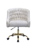 ZNTS Levian Vintage Cream Velvet & Gold Finish Office Chair B2726P266289