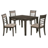 ZNTS 5 Pc Dining Table Set Weathered Gray Dining Chairs & Table Solid wood Beige Padded Fabric Cushions B011115506